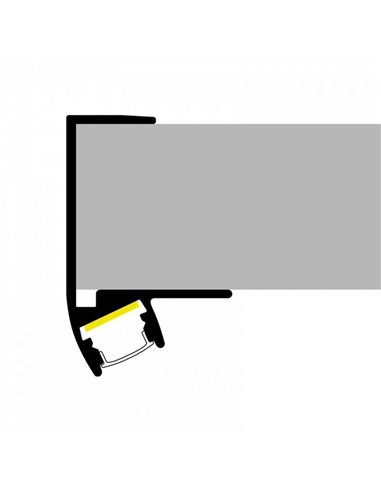 Perfil de aluminio para muebles KEO 2 metros, con grapas y difusor, 11,5x30,5mm, LM3845