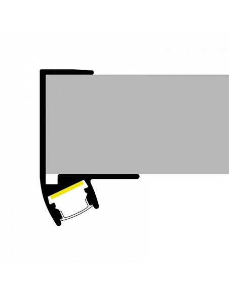 Perfil de aluminio para muebles KEO 2 metros, con grapas y difusor, 11,5x30,5mm, LM3845