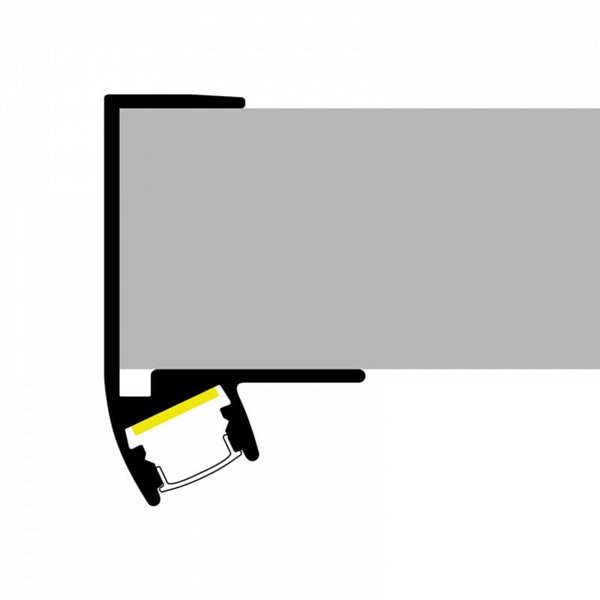Perfil de aluminio para muebles KEO 2 metros, con grapas y difusor, 11,5x30,5mm, LM3845