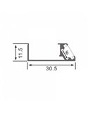 Perfil de aluminio para muebles KEO 2 metros, con grapas y difusor, 11,5x30,5mm, LM3845