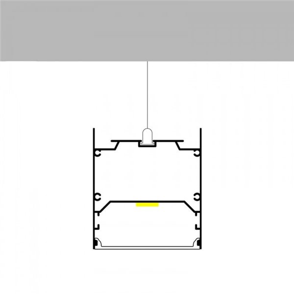 Perfil de aluminio colgante WEF para tiras LED 2 metros, con difusor, con tapas, 75x75mm, LM3841