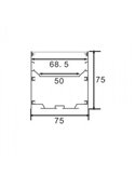 Perfil de aluminio colgante WEF para tiras LED 2 metros, con difusor, con tapas, 75x75mm, LM3841
