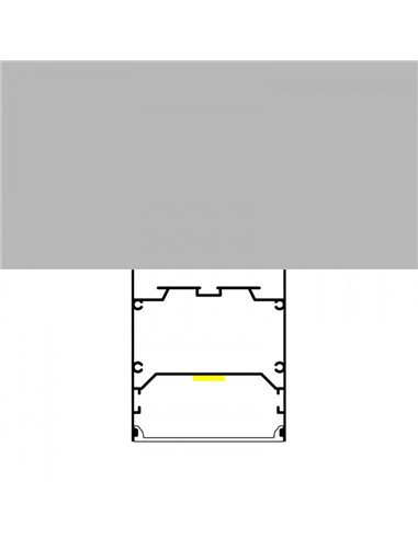 Perfil de aluminio colgante WEF para tiras LED 2 metros, con difusor, con tapas, 75x75mm, LM3841