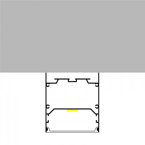 Perfil de alumínio suspenso WEF para fitas de LED de 2 metros, com difusor e tampas de extremidade, 75x75mm, LM3841