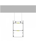 Perfil de aluminio colgante BIEG para tiras LED 2 metros con difusor y tapas, 50x88mm, LM3839
