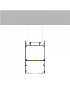 Perfil de aluminio colgante BIEG para tiras LED 2 metros con difusor y tapas, 50x88mm, LM3839 2
