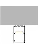 Perfil colgante de aluminio PERY para tiras LED 2 metros con difusor y tapas, 50x75mm, LM3837