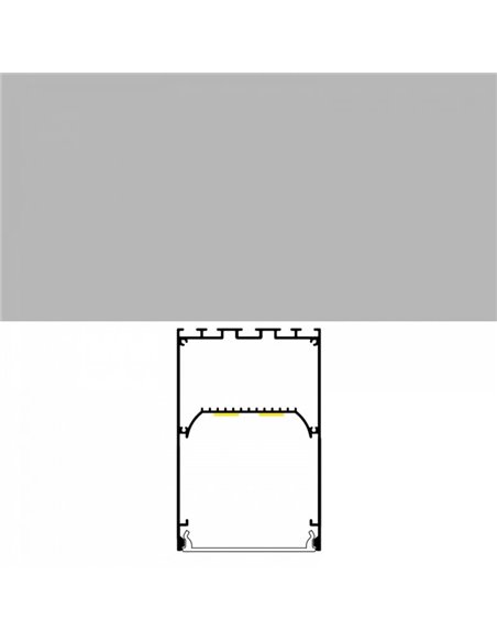 Perfil colgante de aluminio PERY para tiras LED 2 metros con difusor y tapas, 50x75mm, LM3837