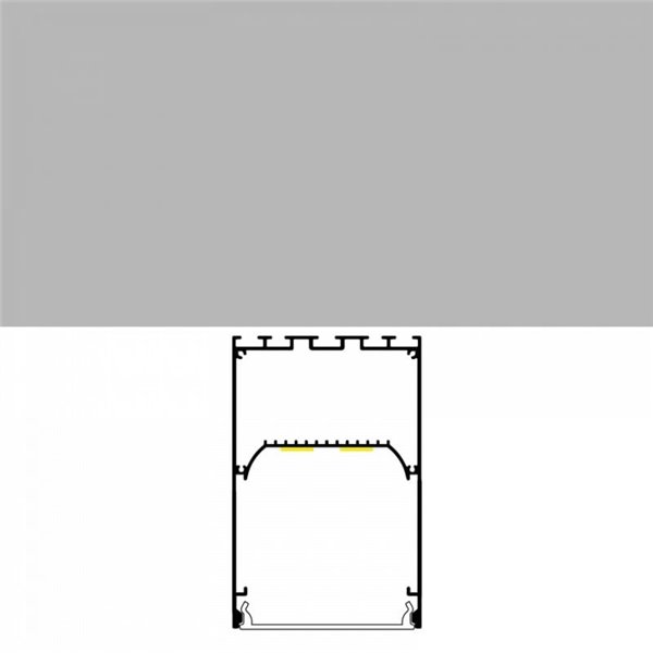 Perfil de alumínio PERY para suspensão de fitas LED de 2 metros com difusor e terminais, 50x75mm, LM3837