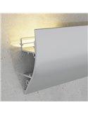 Perfil de pared aluminio THEN para tiras LED 2 metros, con grapas, difusor y tapas, 18x43mm, LM3833