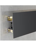 Perfil de pared lacado negro doble para tiras LED arriba y abajo GOTE 2 metros con grapas, doble difusor y tapas, 18x48,3mm, LM3