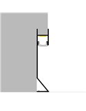 Perfil para rodapié de aluminio SKA para tiras LED 2 metros, con difusor, 12,9x50mm, LM3823
