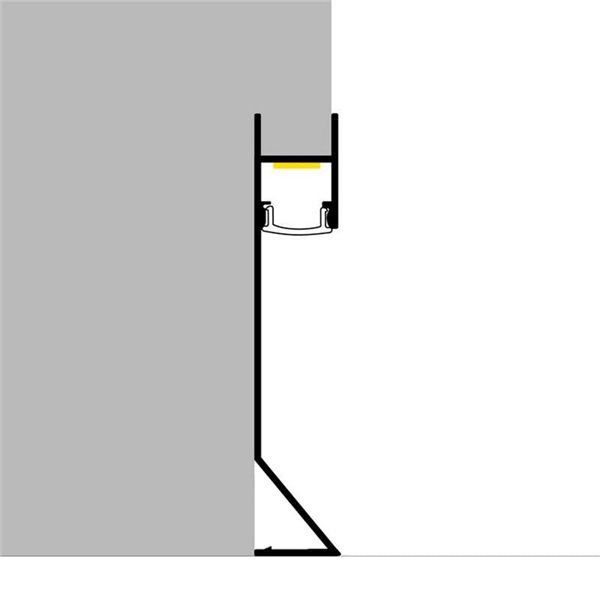 Perfil de rodapé em alumínio SKA para fitas de LED de 2 metros, com difusor, 12,9x50mm, LM3823