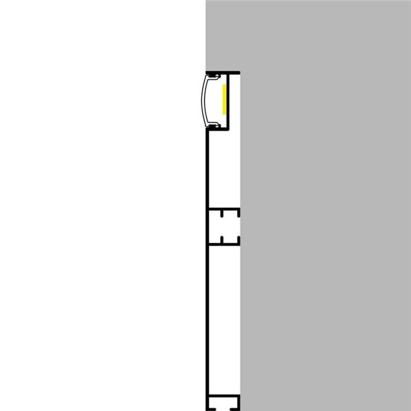 Perfil para rodapié de aluminio lacado blanco  MIET para tiras LED 2 metros, con difusor, 10x100mm, LM3821