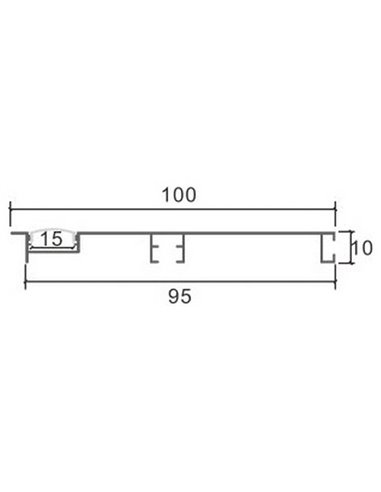 Perfil para rodapié de aluminio lacado blanco  MIET para tiras LED 2 metros, con difusor, 10x100mm, LM3821