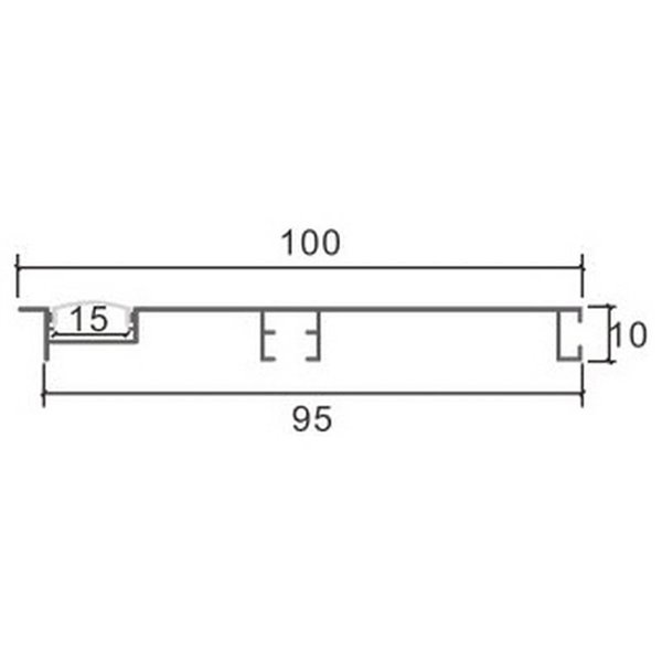 Profilé de plinthe MIET en aluminium laqué blanc pour rubans LED de 2 mètres, avec diffuseur, 10 x 100 mm, LM3821