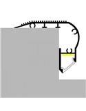 Perfil de escalera aluminio KUF para tiras LED 2 metros completo con tapas y con difusor, 58x40mm, LM3819