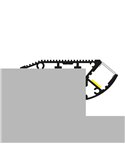 Perfil de escalera OIEW para tiras LED 2 metros, de aluminio, con tapas y difusor, 65x26,5mm, LM3817