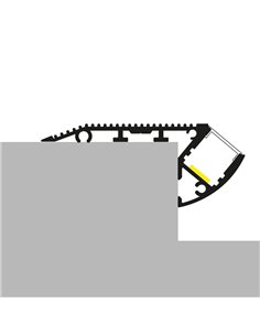 Perfil de escalera OIEW para tiras LED 2 metros, de aluminio, con tapas y difusor, 65x26,5mm, LM3817 2