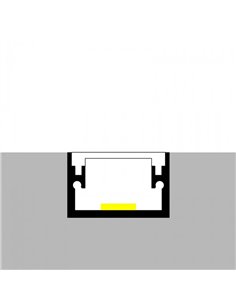 Perfil de suelo de aluminio FAT para tiras LED 2 metros con tapas y difusor, 20x15mm, LM3815 2