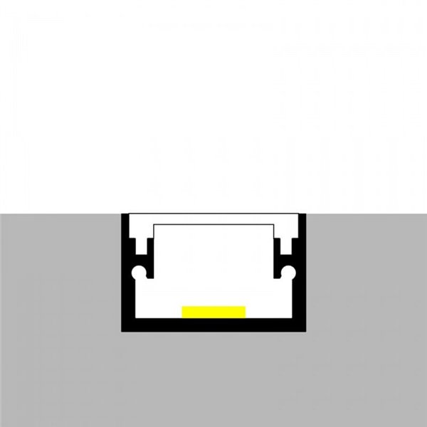 Perfil de suelo de aluminio FAT para tiras LED 2 metros con tapas y difusor, 20x15mm, LM3815