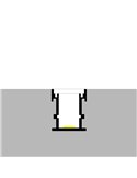 Perfil de suelo aluminio UFEG para tiras LED 2 metros completo con tapas y difusor, 21,3x25,8mm, LM3813