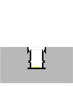 Perfil de suelo aluminio UFEG para tiras LED 2 metros completo con tapas y difusor, 21,3x25,8mm, LM3813 2