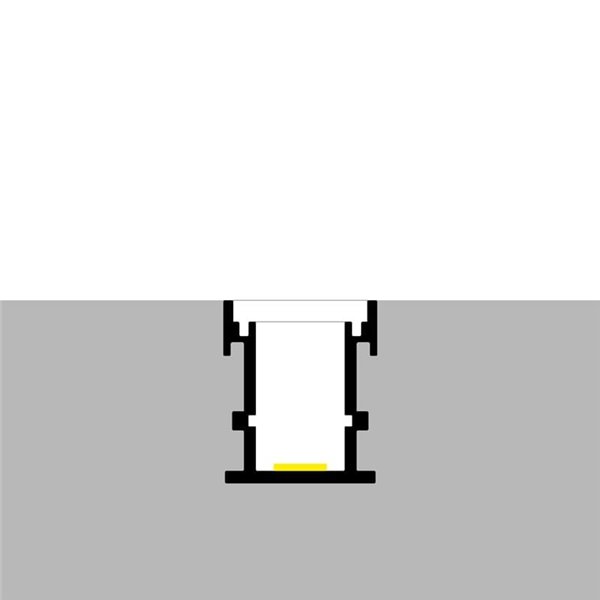 Profilé de sol en aluminium UFEG pour rubans LED, 2 mètres, avec embouts et diffuseur, 21,3 x 25,8 mm, LM3813