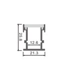 Perfil de suelo aluminio UFEG para tiras LED 2 metros completo con tapas y difusor, 21,3x25,8mm, LM3813