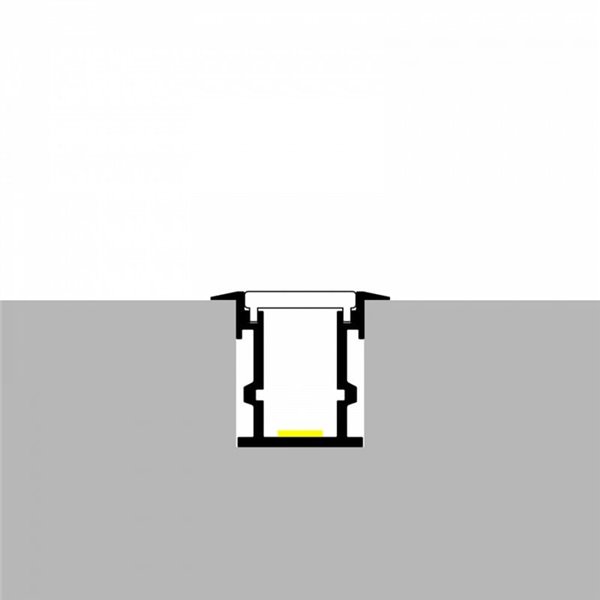 Perfil de aluminio para suelo TIH para tiras LED 2 metros con tapas y difusor, 30x26mm, LM3811