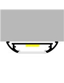 Perfil de superficie completo (grapas, tapas y difusor) MIND para tiras LED 2 metros, 39x8,6mm, LM3807
