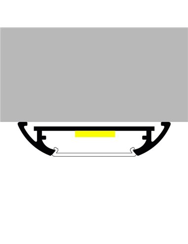 Perfil de superficie completo (grapas, tapas y difusor) MIND para tiras LED 2 metros, 39x8,6mm, LM3807