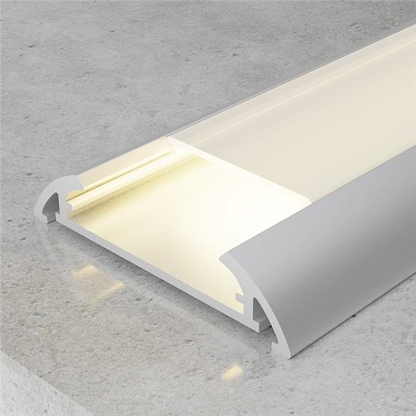 Perfil de superficie completo (grapas, tapas y difusor) MIND para tiras LED 2 metros, 39x8,6mm, LM3807