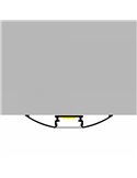 Perfil de superficie TREND para tiras LED 2 metros, de aluminio, con grapas, tapas y difusor, 52x7,8mm, LM3805