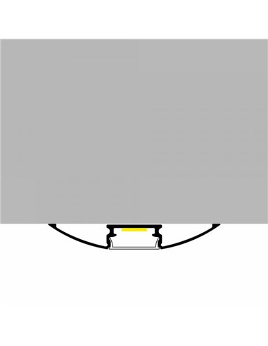 Perfil de superficie TREND para tiras LED 2 metros, de aluminio, con grapas, tapas y difusor, 52x7,8mm, LM3805
