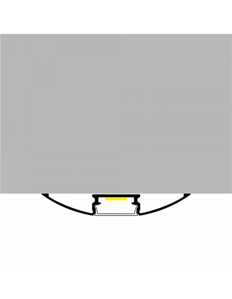 Perfil de superfície TREND para fitas de LED, 2 metros, alumínio, com clipes, tampas de extremidade e difusor, 52x7,8mm, LM3805