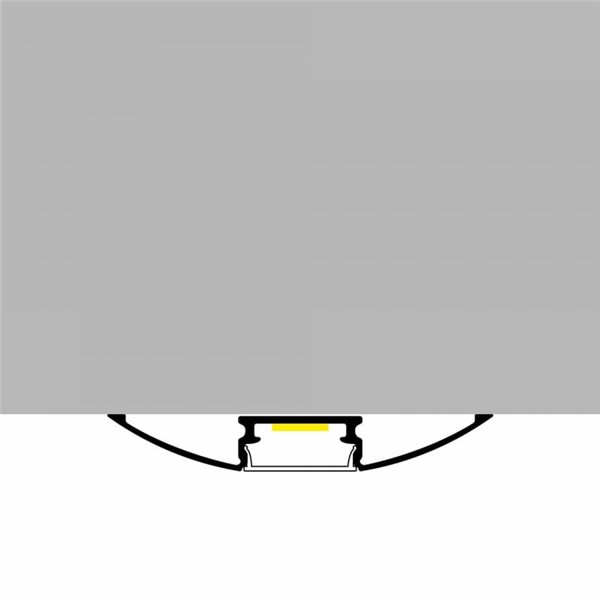 Perfil de superfície TREND para fitas de LED, 2 metros, alumínio, com clipes, tampas de extremidade e difusor, 52x7,8mm, LM3805