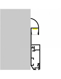 Perfil de rodapé MUYE laqueado branco para fitas de LED de 2 metros, com tampas de extremidade e difusor, 15x84mm, LM3803 2