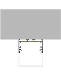Perfil de aluminio colgante sin canalización TRAKEN para tiras LED 2 metros, con tapas y difusor, 45x42mm, LM3797