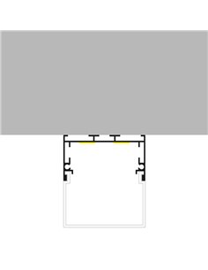 Perfil de aluminio colgante sin canalización TRAKEN para tiras LED 2 metros, con tapas y difusor, 45x42mm, LM3797 2