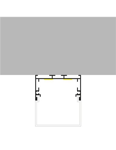 Perfil de aluminio colgante sin canalización TRAKEN para tiras LED 2 metros, con tapas y difusor, 45x42mm, LM3797