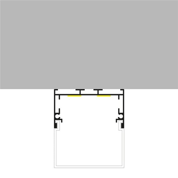 Perfil de aluminio colgante sin canalización TRAKEN para tiras LED 2 metros, con tapas y difusor, 45x42mm, LM3797