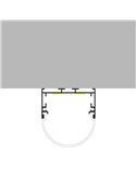 Profilé de suspension ovale en aluminium pour rubans LED de 2 mètres, avec embouts et diffuseur rond, 45 x 42 mm, LM3795