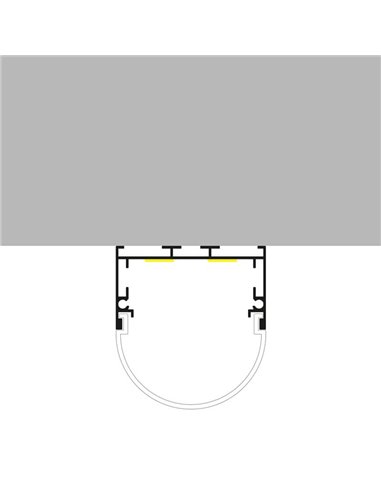 Profilé de suspension ovale en aluminium pour rubans LED de 2 mètres, avec embouts et diffuseur rond, 45 x 42 mm, LM3795