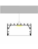 Perfil de aluminio colgante ALL para tiras LED 2 metros, con tapas y difusor plano, 70x40mm, LM3793