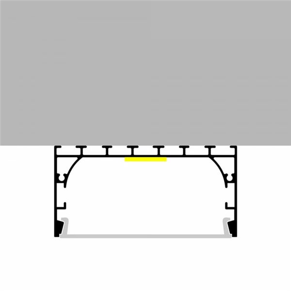 Perfil de aluminio colgante ALL para tiras LED 2 metros, con tapas y difusor plano, 70x40mm, LM3793