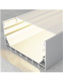 Perfil de aluminio colgante ALL para tiras LED 2 metros, con tapas y difusor plano, 70x40mm, LM3793