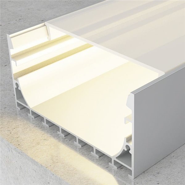 Profilé suspendu en aluminium pour rubans LED de 2 mètres, avec embouts et diffuseur plat, 70 x 40 mm, LM3793