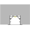 Perfil empotrable de aluminio PHEY para tiras LED 2 metros, con tapas y difusor, 50x35mm, LM3785