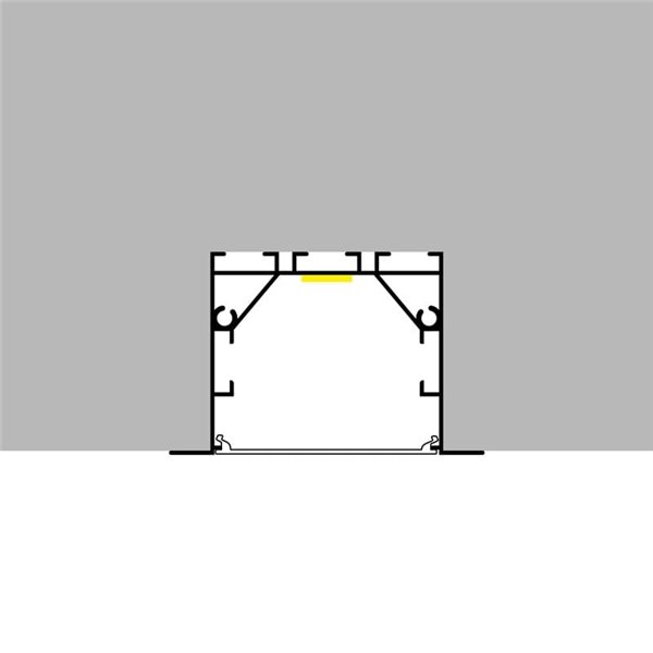 Perfil empotrable de aluminio PHEY para tiras LED 2 metros, con tapas y difusor, 50x35mm, LM3785